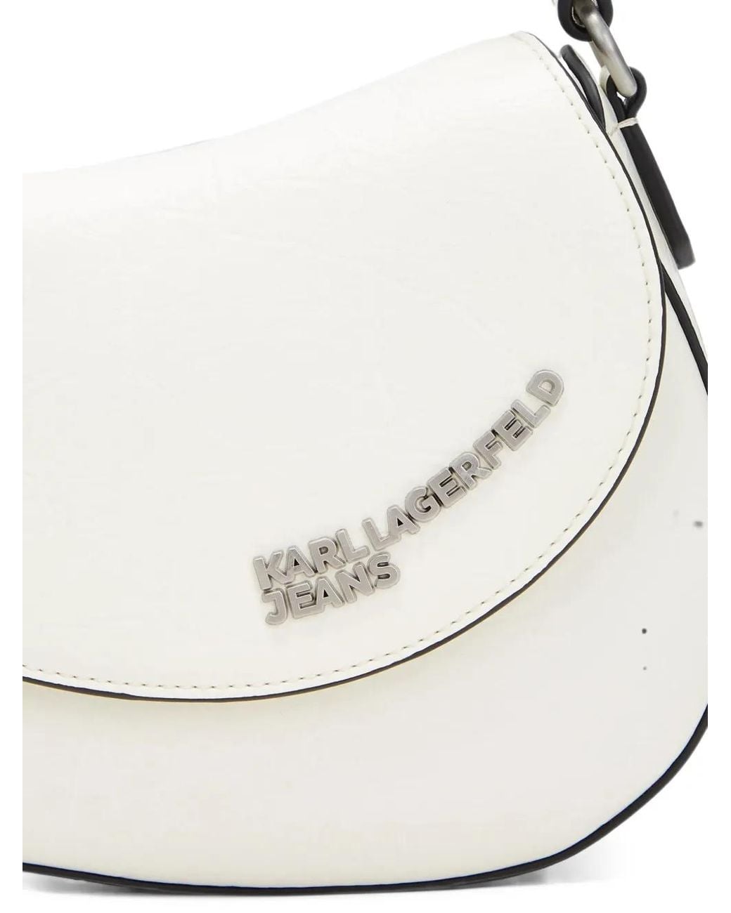 Karl Lagerfeld White Wave Shoulder Bag
