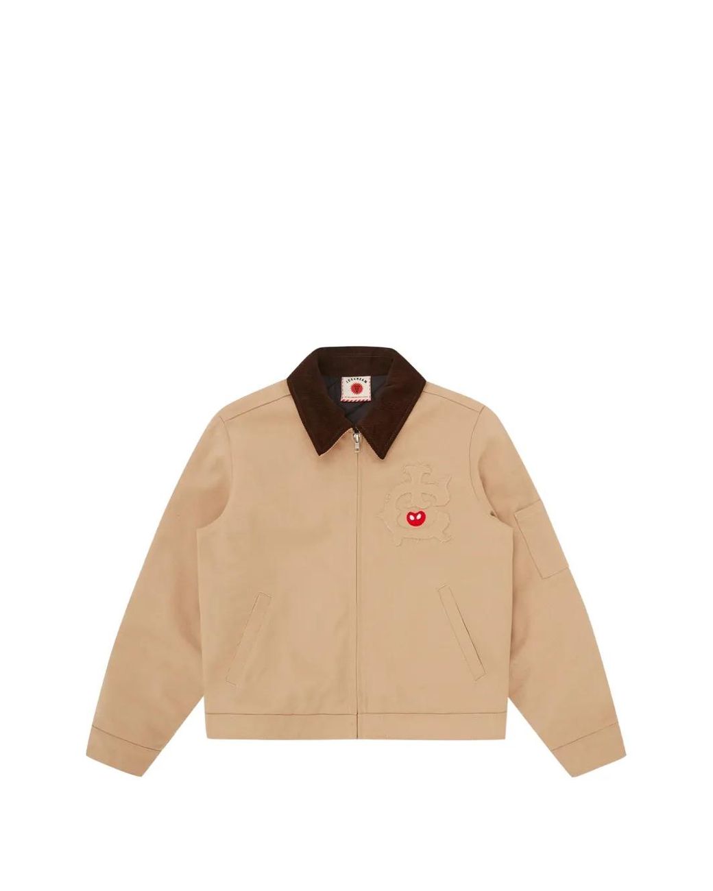 ICECREAM Natural Appliqued Corduroy-Collar Jacket