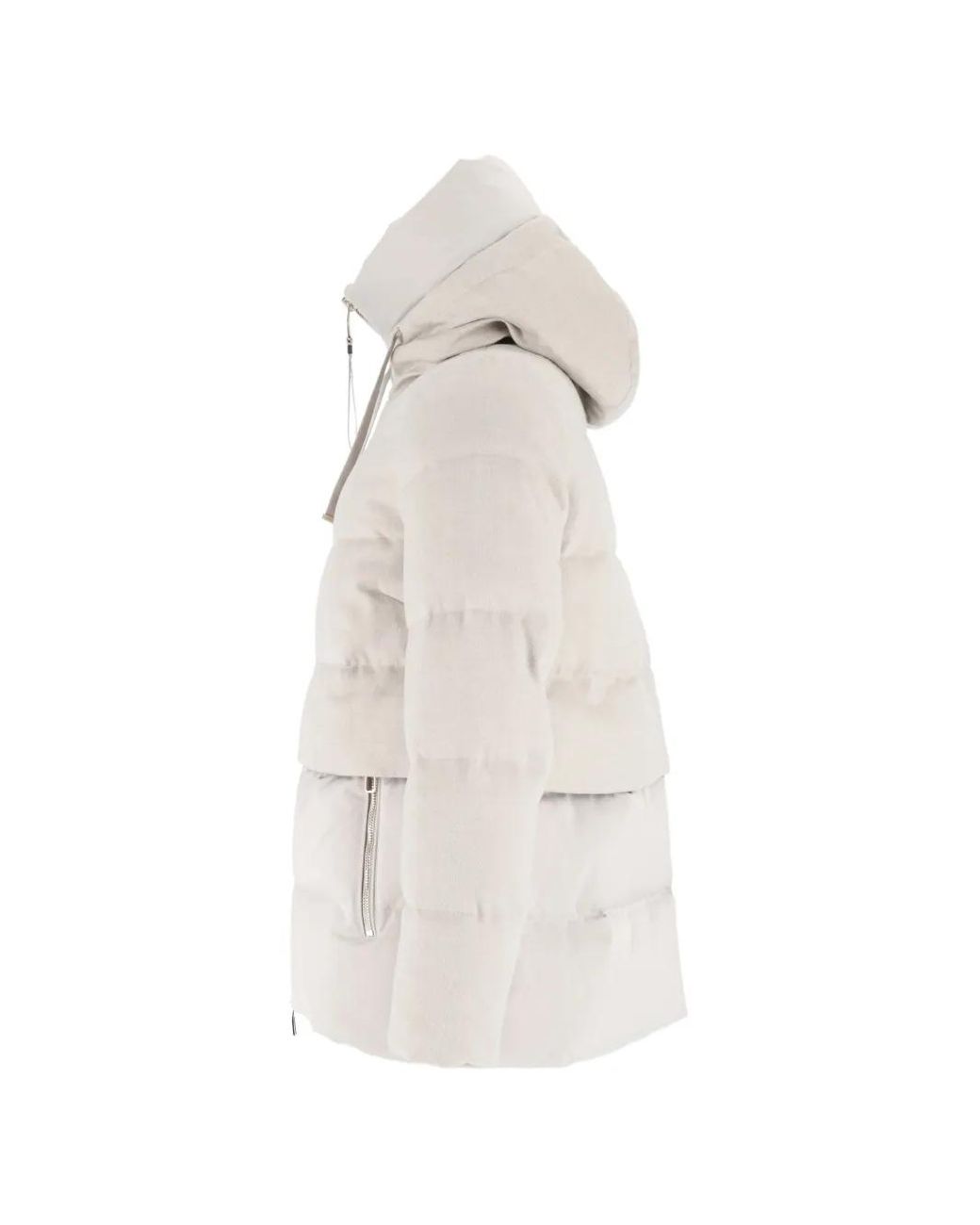 DUNO White Hooded Puffer Jacket