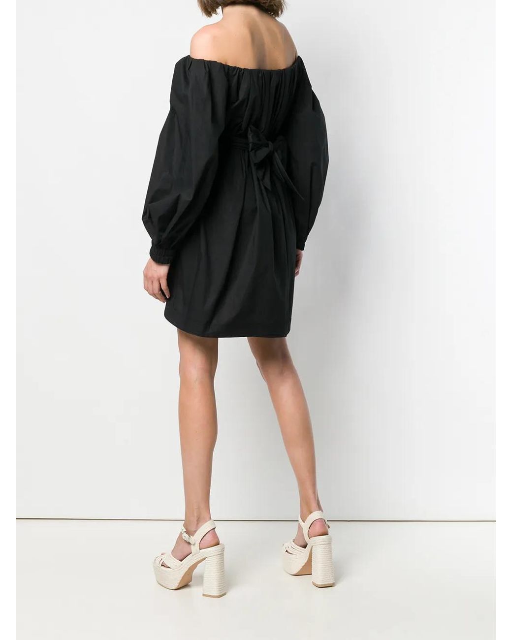Philosophy Di Lorenzo Serafini Black Off Shoulder Belted Dress
