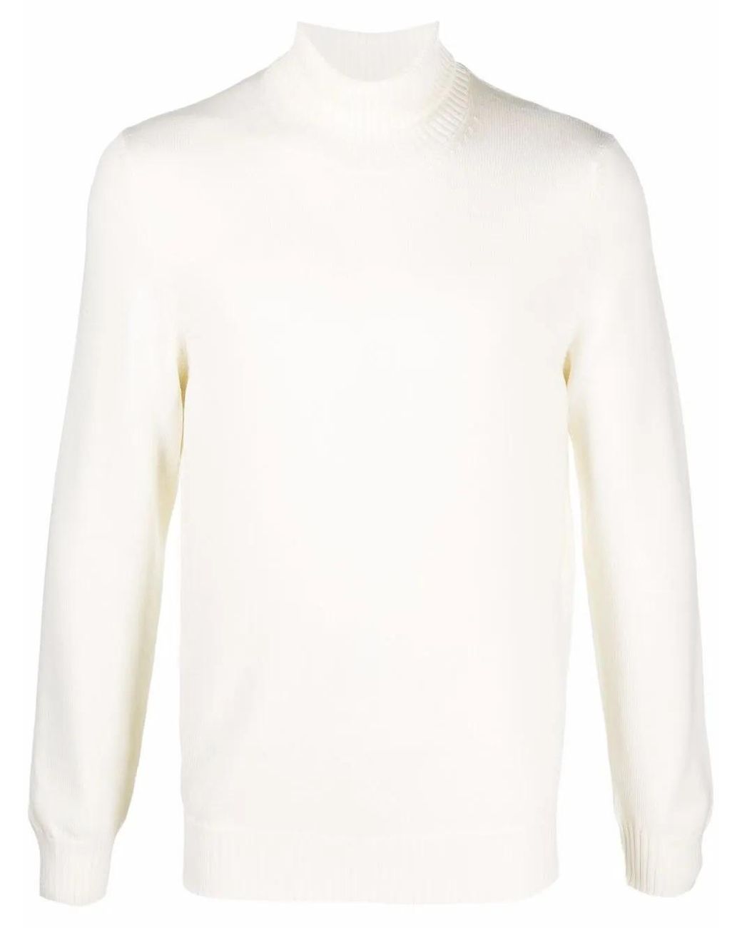 Fileria White Roll Neck Jumper for men