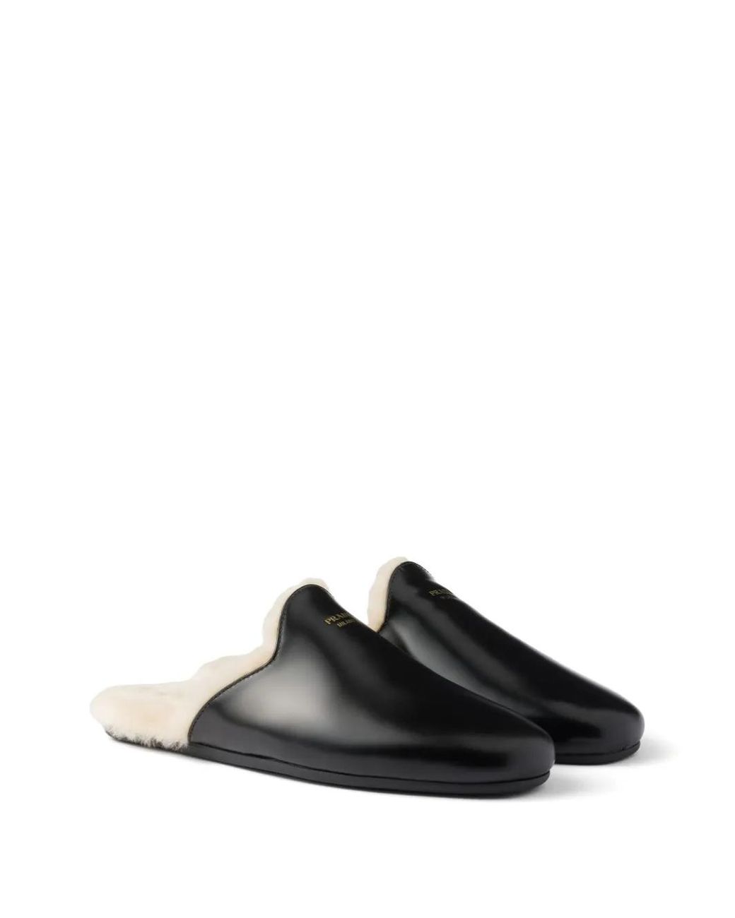 Prada Black Leather Flat Mules