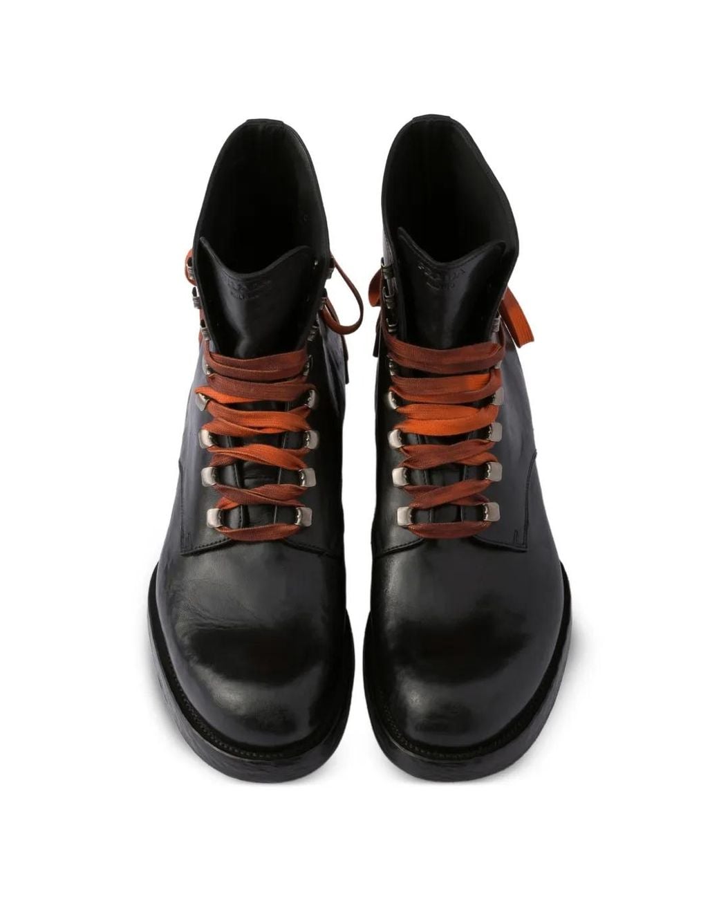 Prada Black Leather Laced Booties for men
