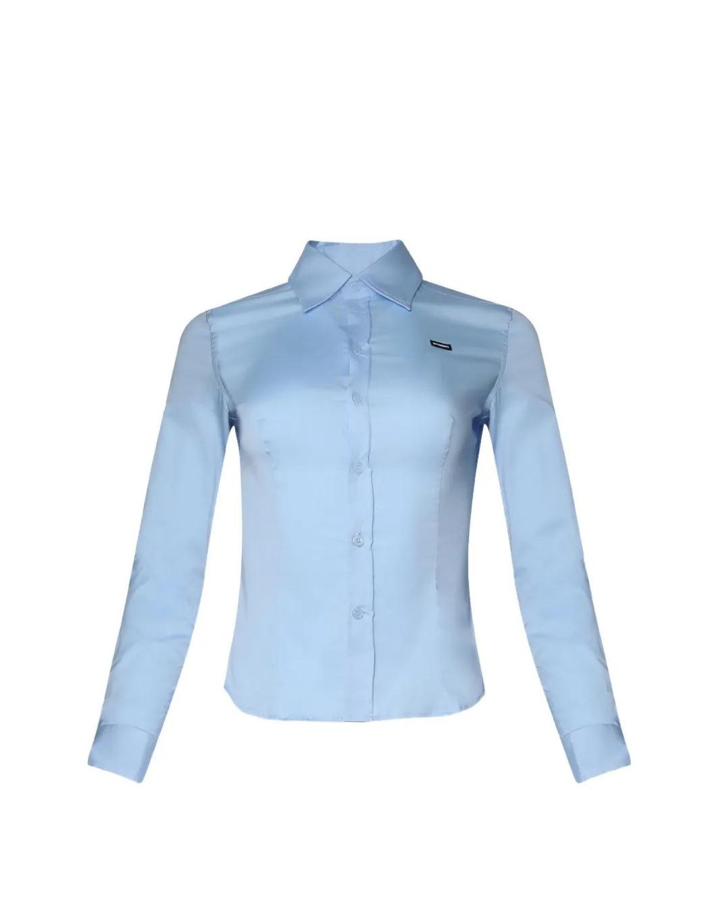 Vetements Blue Chemise Ajustée À Patch Logo