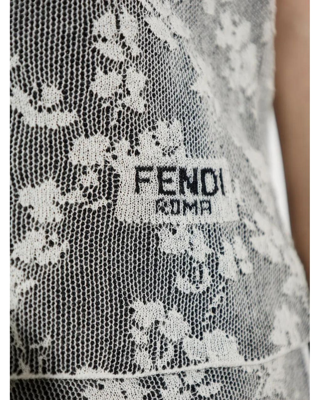 Fendi Gray Laced T-Shirt