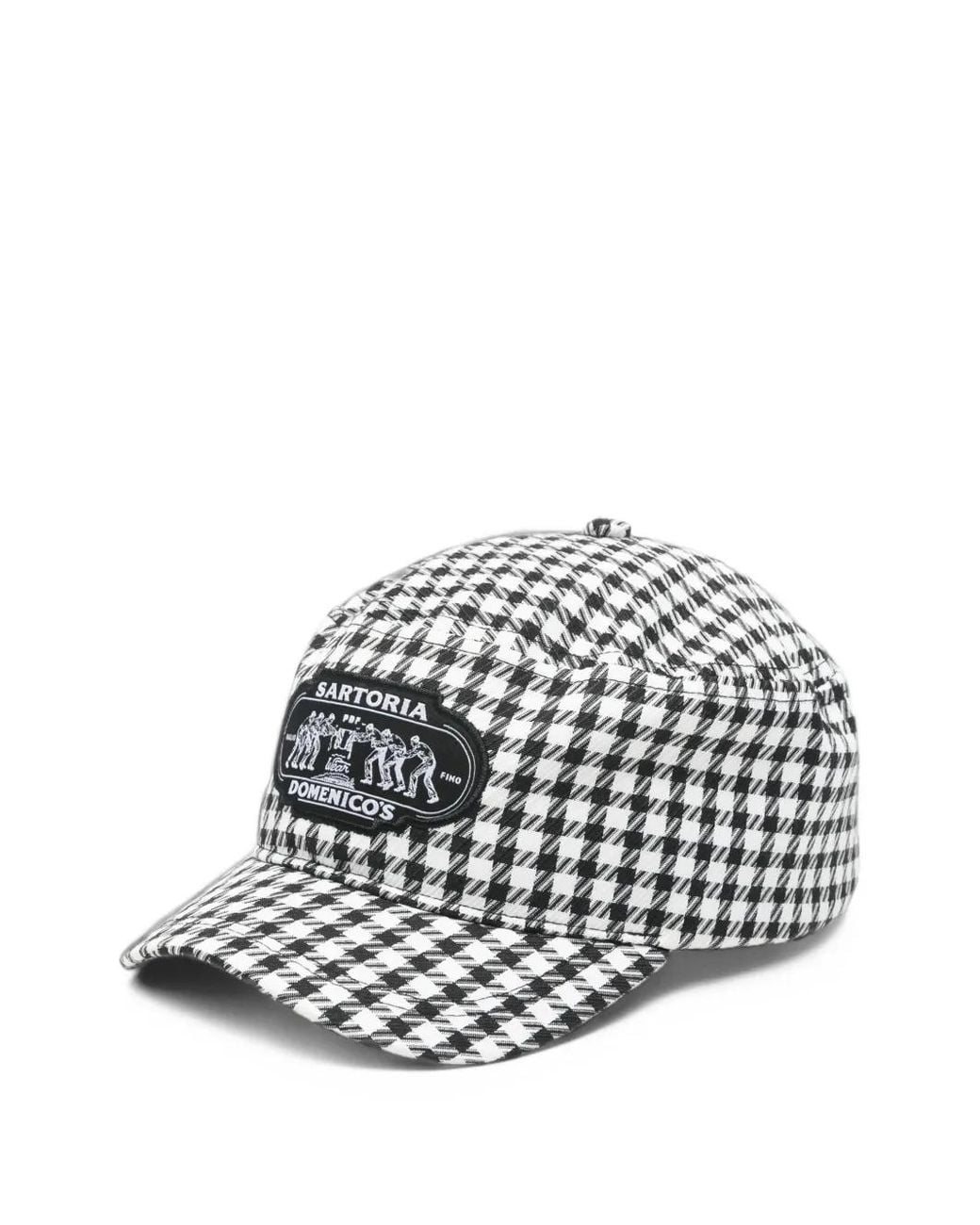 PDF White Check-Pattern Logo-Patch Baseball Cap for men