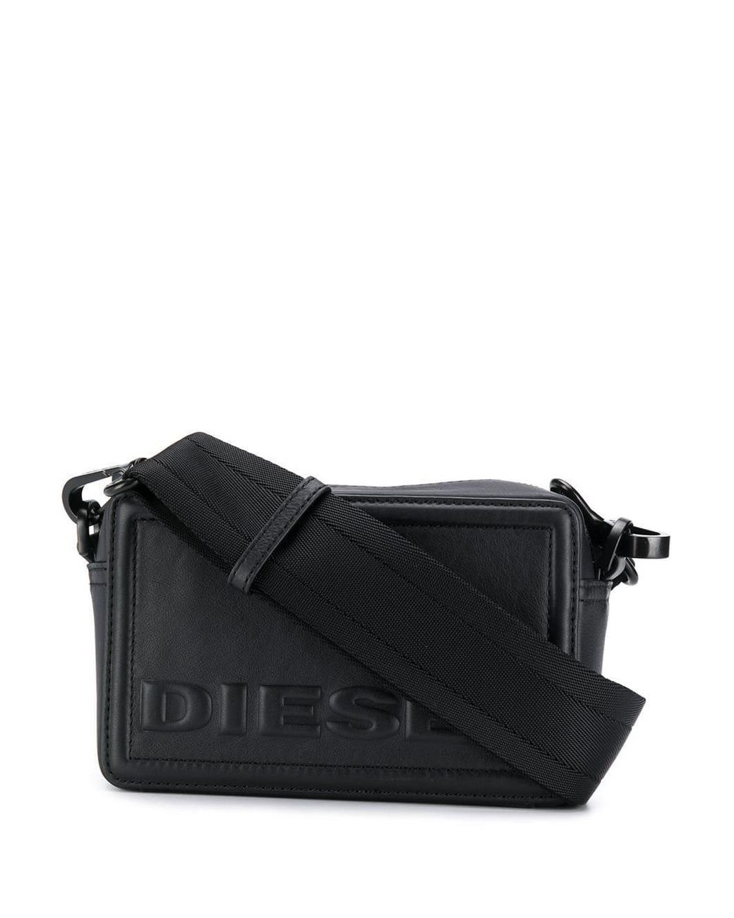 DIESEL Embossed Logo Crossbody Bag in Black | Lyst Australia