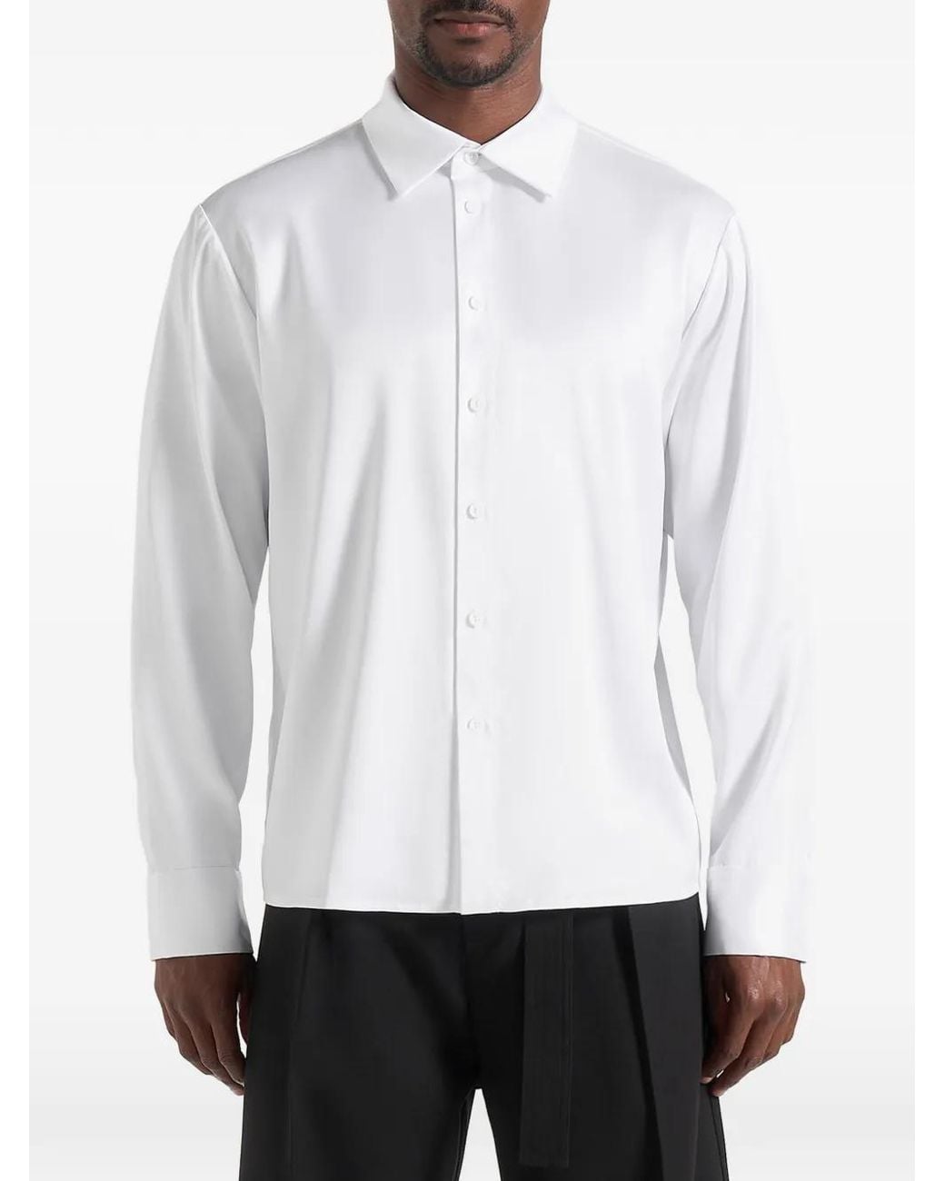 Manière De Voir White Carter Oversized Satin Shirt