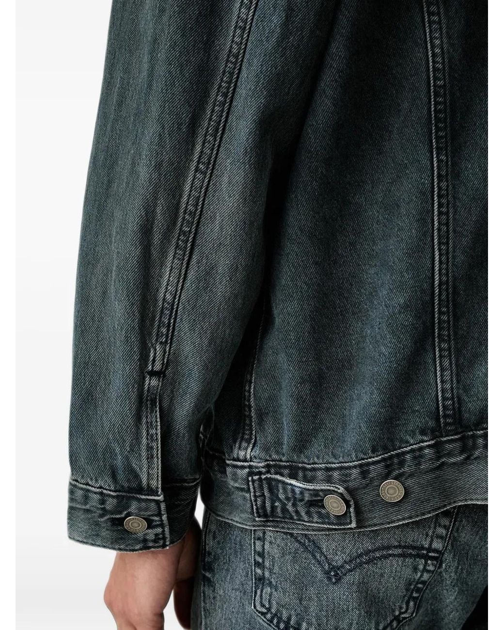 Levi's Black Relaxed Trucker Faded Denim Jacket for men
