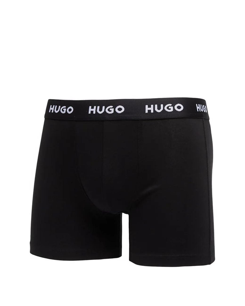 HUGO Black Logo-Waistband Boxer Briefs (Set Of Three) for men