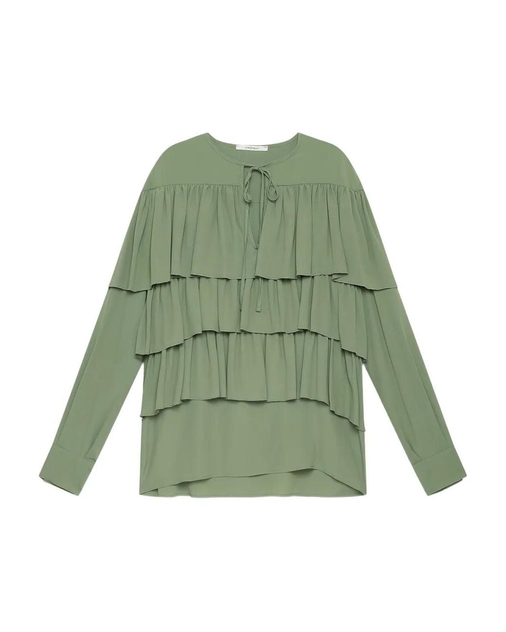 Maliparmi Green Tiered Ruffled Blouse