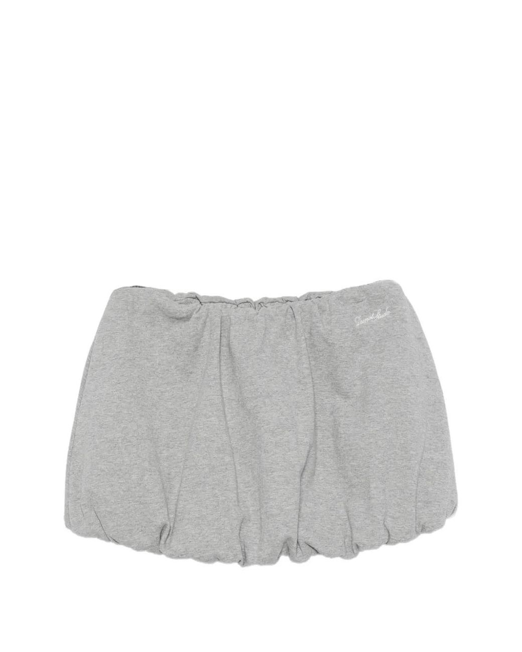 DUNST Gray Bubble-Hem Mini Skirt