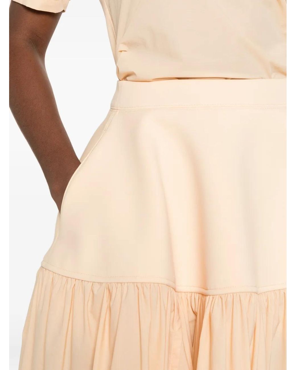 Issey Miyake White Mute Gathered Asymmetric Skirt