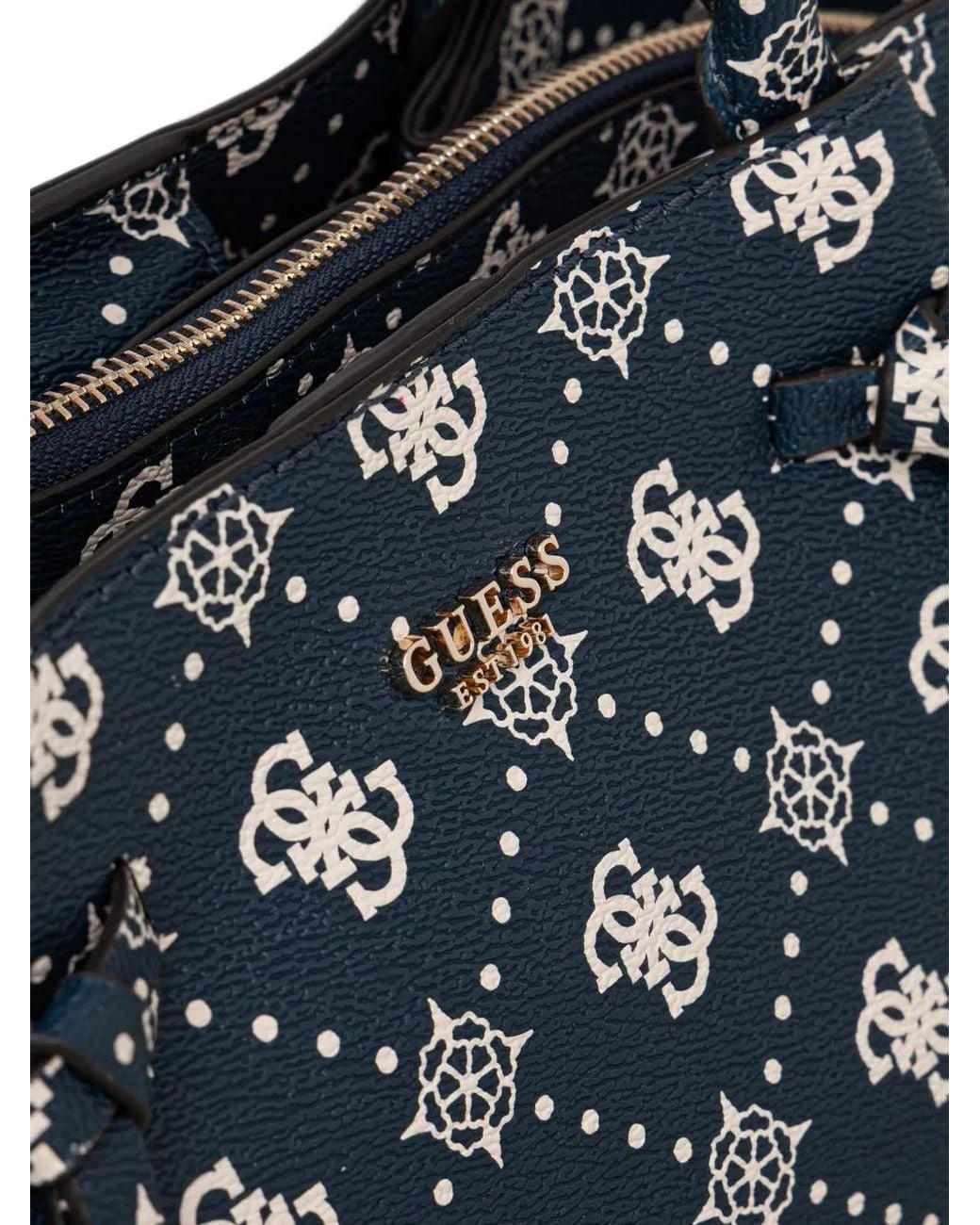 Guess Blue Cabas Allegra À Motif Monogrammé