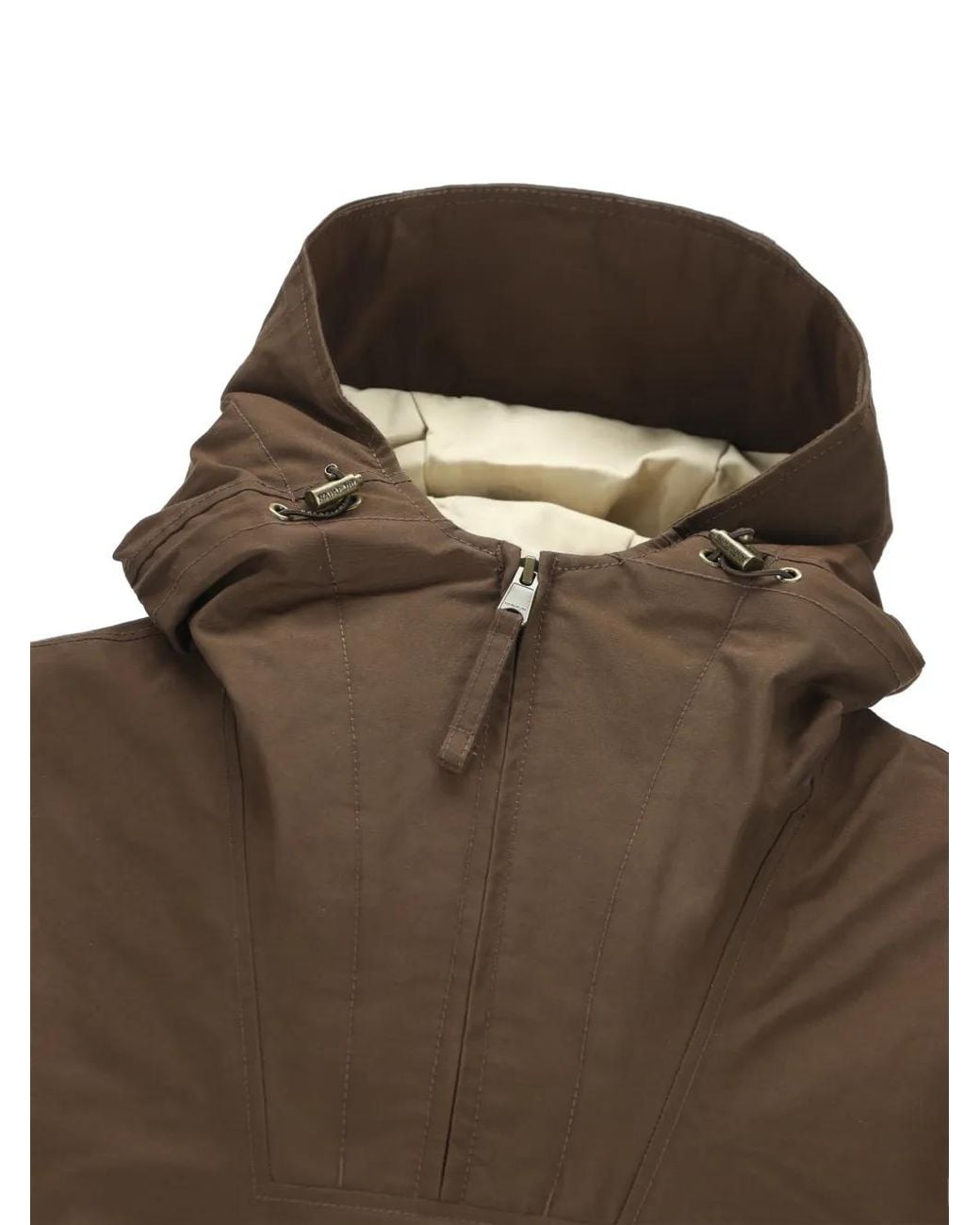 Napapijri Brown Rainforest Next Logo-Appliqué Raincoat for men