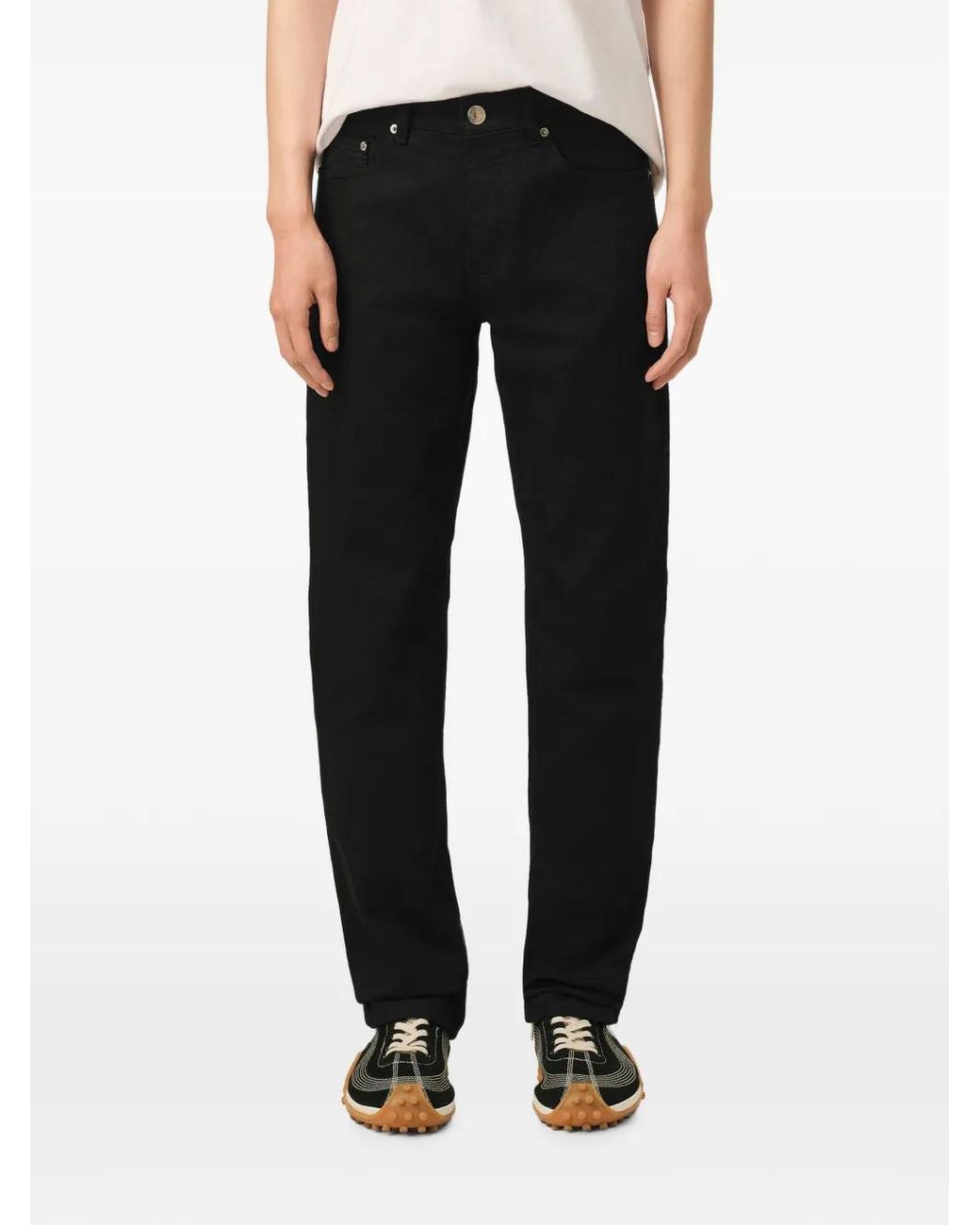AMI Black Classic-Fit Cotton Jeans for men