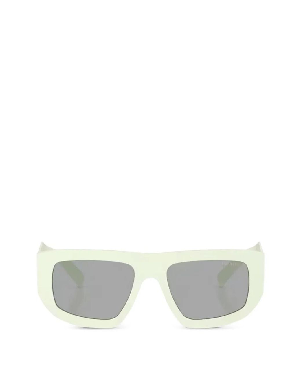 Prada White Geometric-Frame Sunglasses
