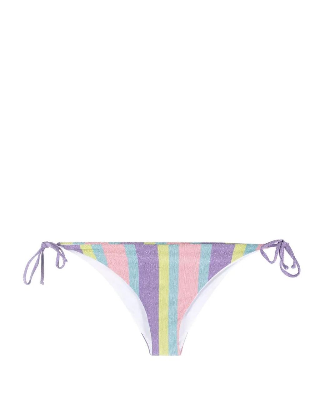 Mc2 Saint Barth Pink Stripe-Print Tied Bikini Briefs