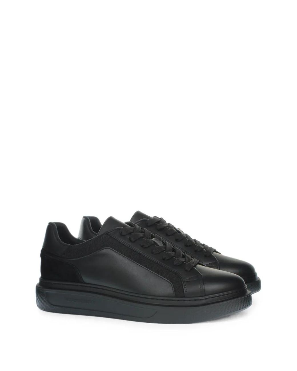 Harmont & Blaine Black Logo-Panel Sneakers for men