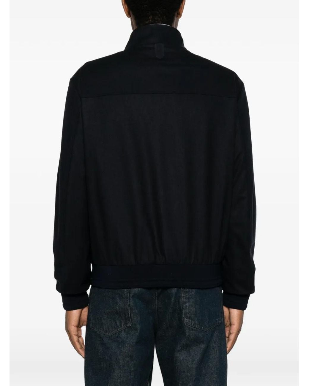 Canali Blue Zip-Up Bomber Jacket for men