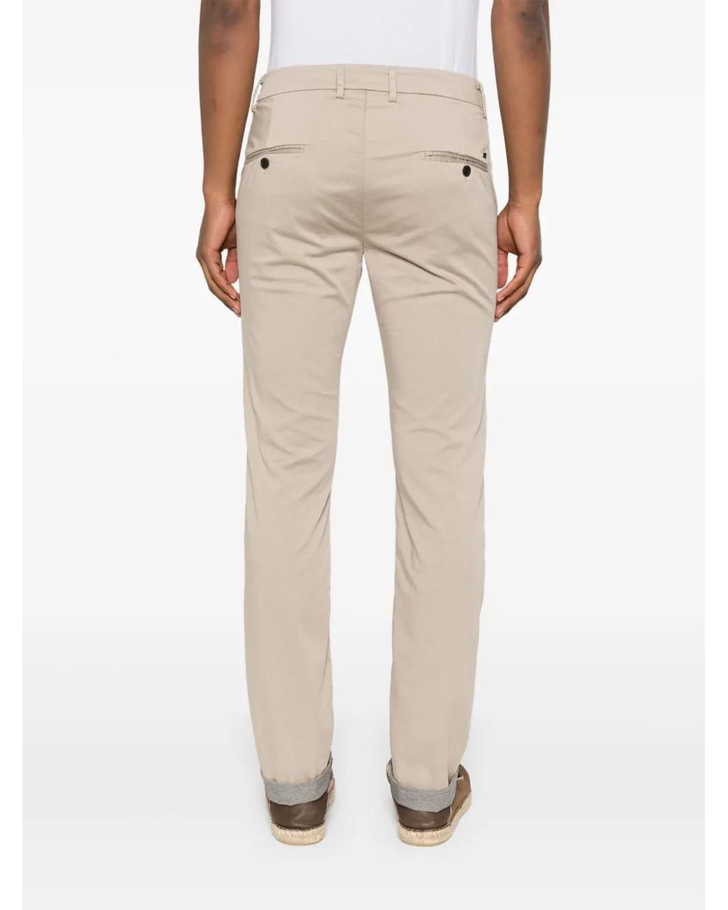 Chino Con Risvolto di Mason's in Natural da Uomo