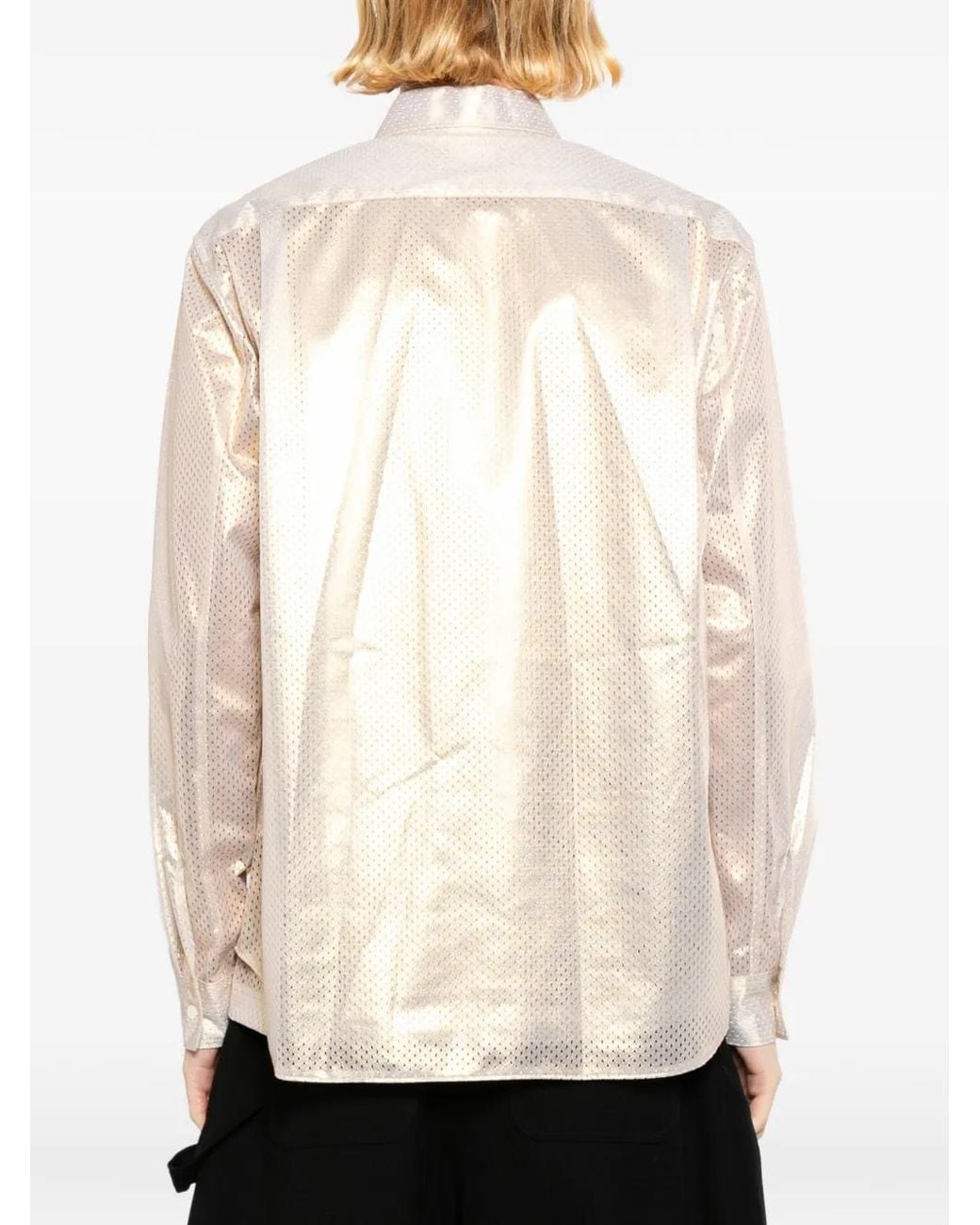 Comme des Garçons Overhemd Met Metallic-Effect in het White voor heren