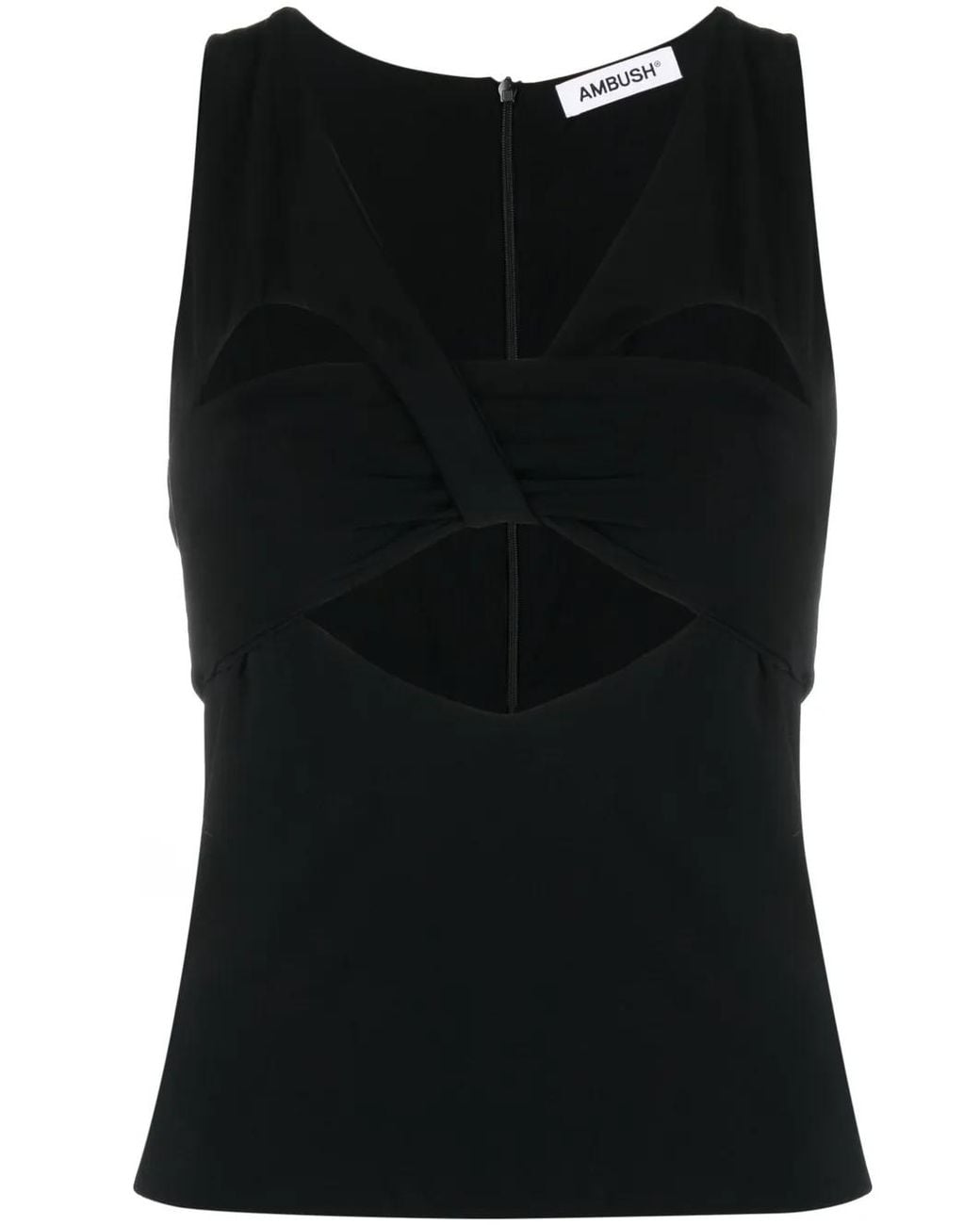 Ambush Black Cut Out-Heart Sleeveless Top