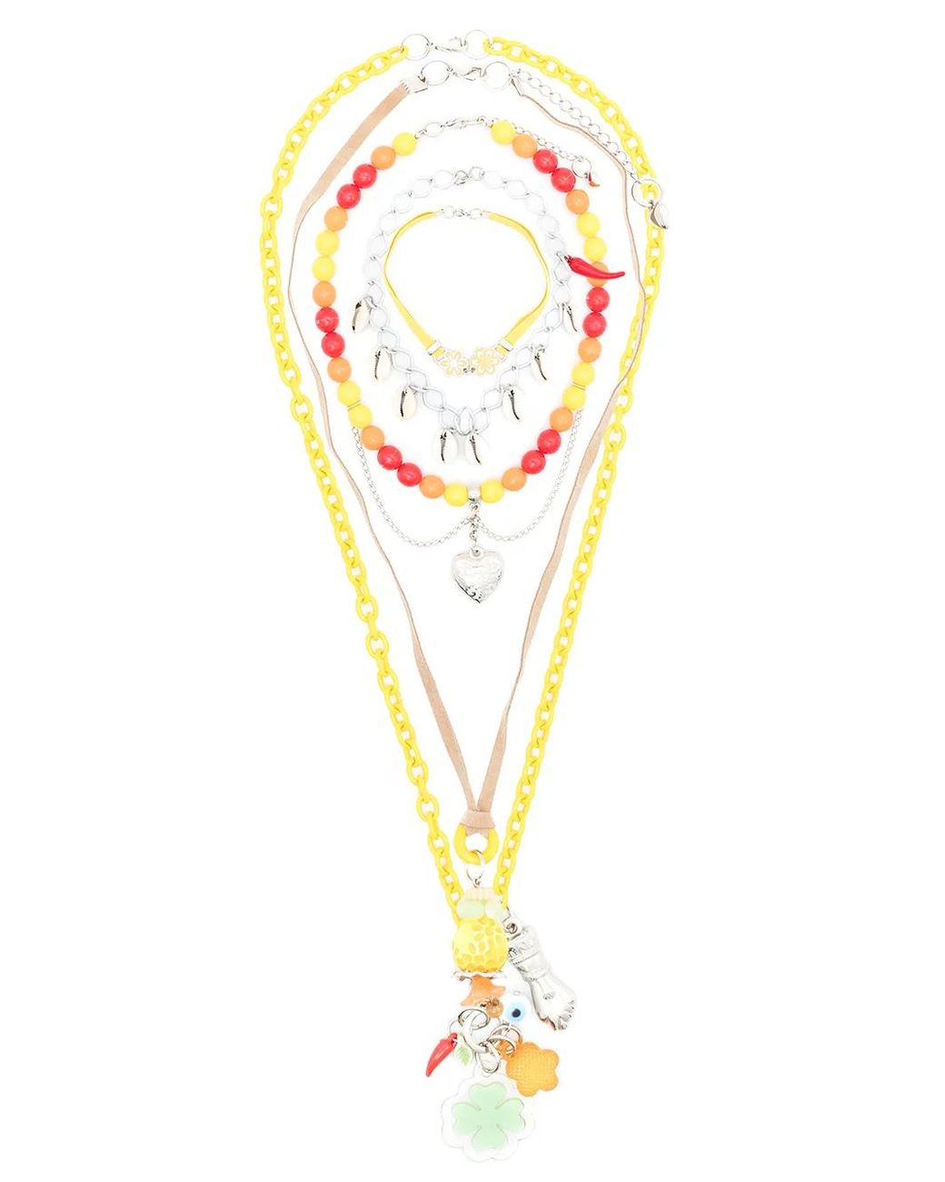Amir Slama Metallic Four-Strand Charm Necklace