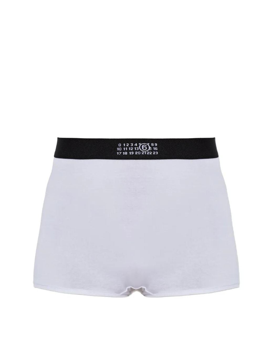 MM6 by Maison Margiela White Logo-Print Boxer Shorts