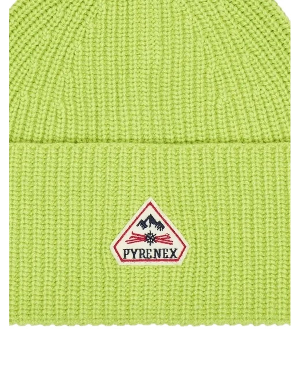 Pyrenex Green Logo-Patch Ribbed Beanie Hat