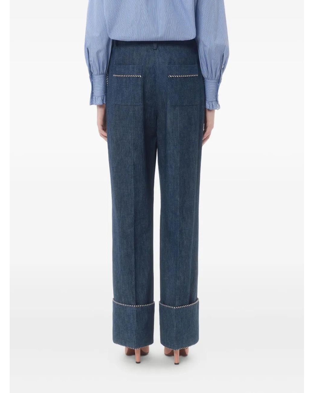 Valentino Garavani Blue Denim Chambray Pants