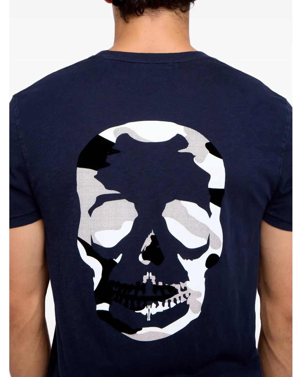Zadig & Voltaire Blue Stockholm Skull-Print T-Shirt for men