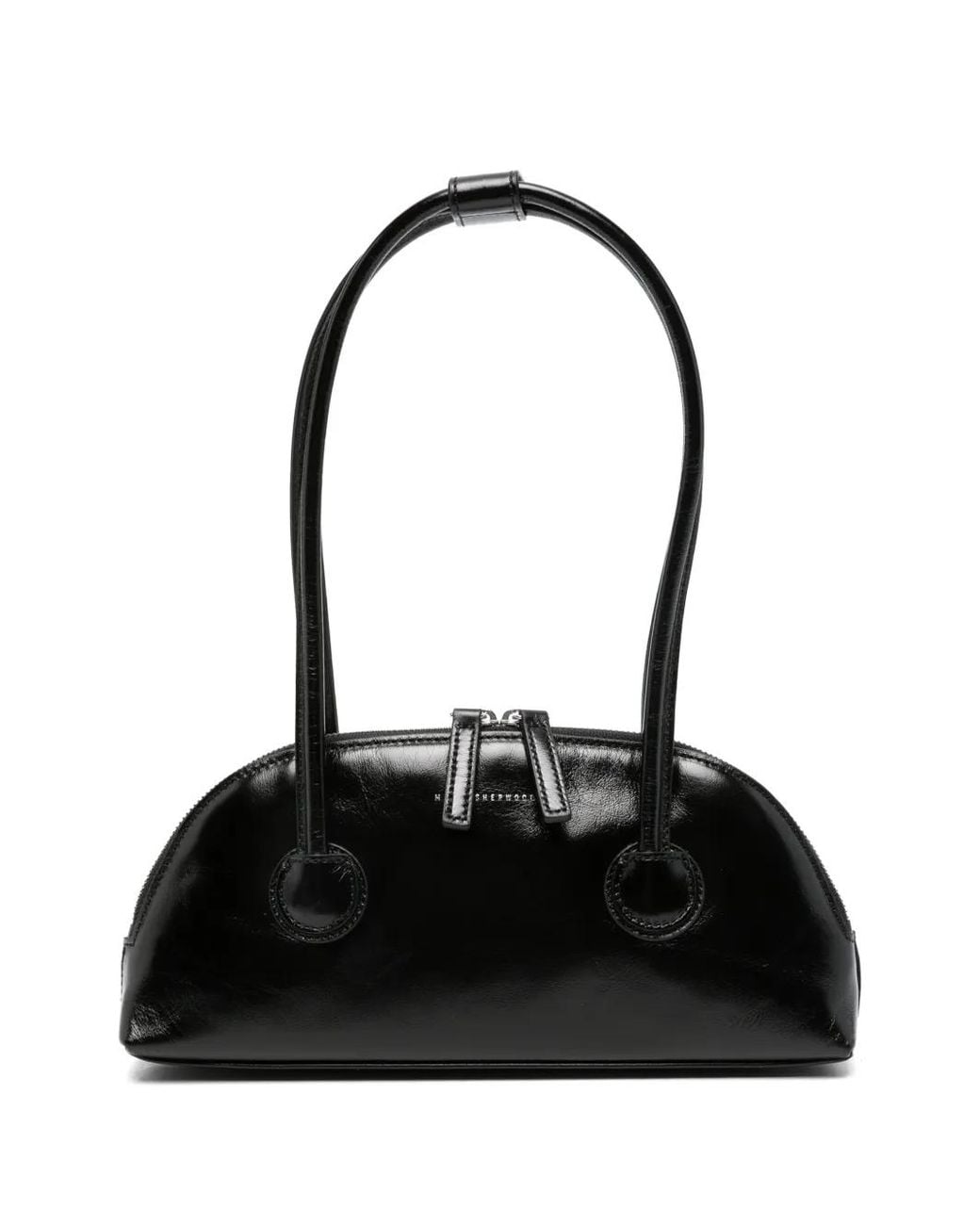 MARGE SHERWOOD Black Mini Sac Bessette East-West À Effet Froissé
