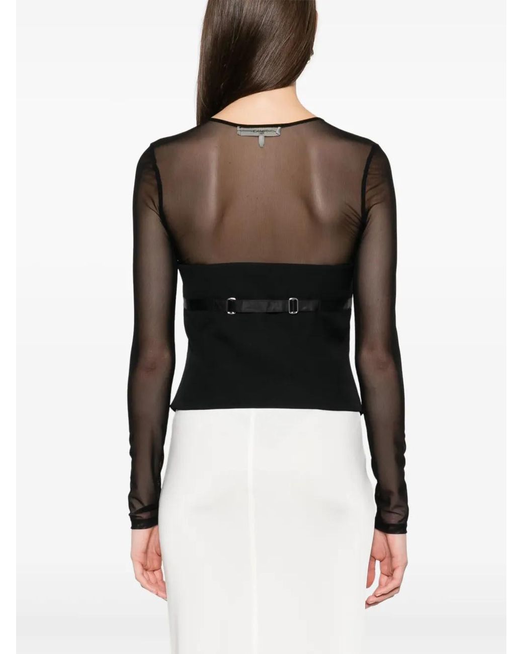 Alexander Wang Black Deconstructed Wool Vest Top