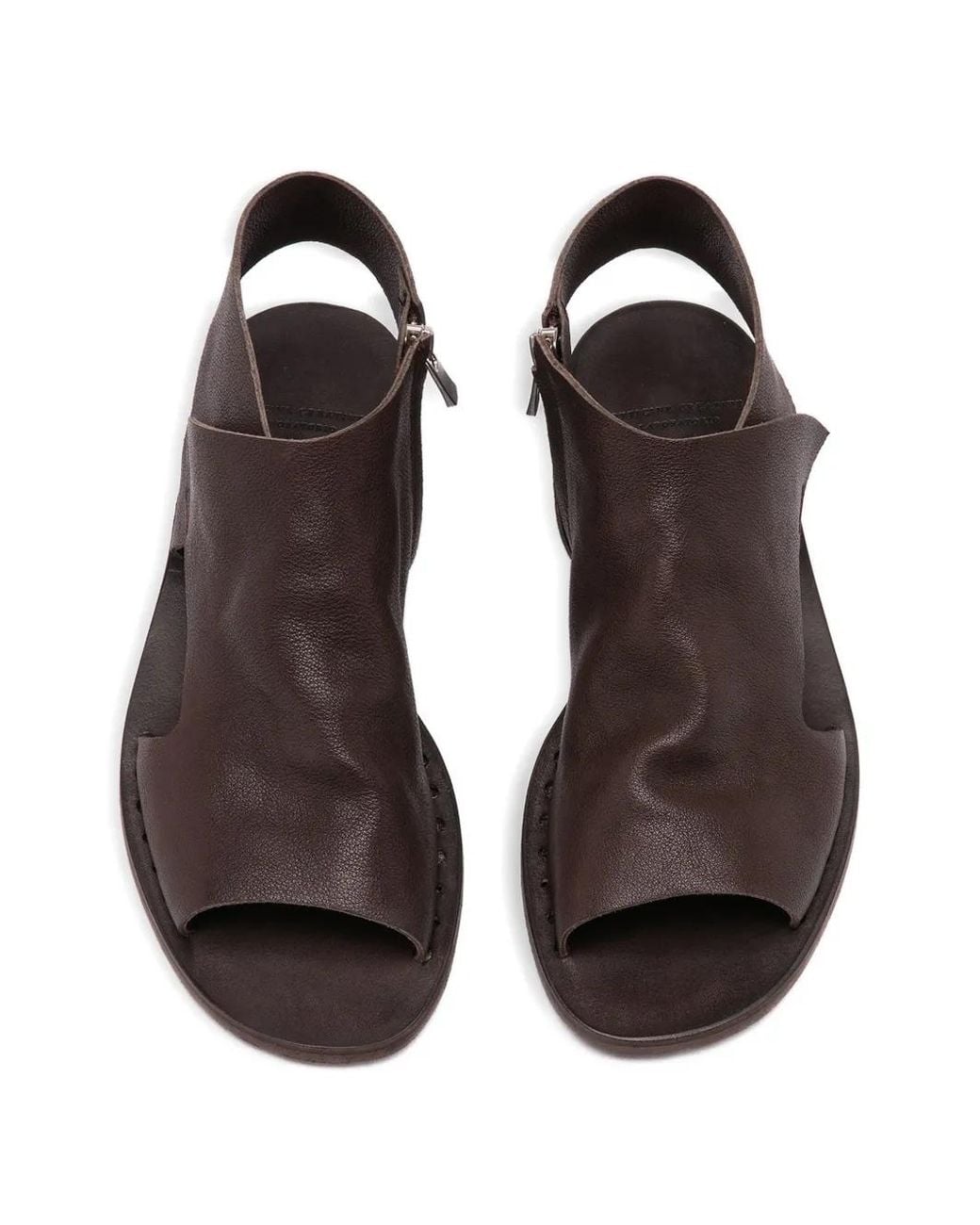 Officine Creative Brown Itaca 033 Leather Slingback Sandals