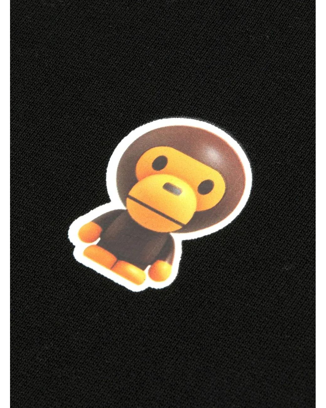 A Bathing Ape Black Crew-Neck Graphic-Print Sweatshirt