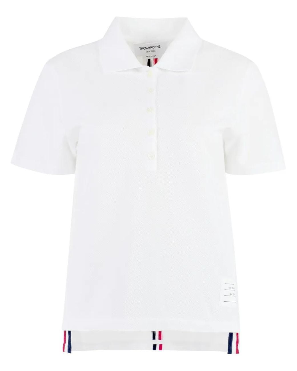 Thom Browne White Rwb Cotton Polo Shirt