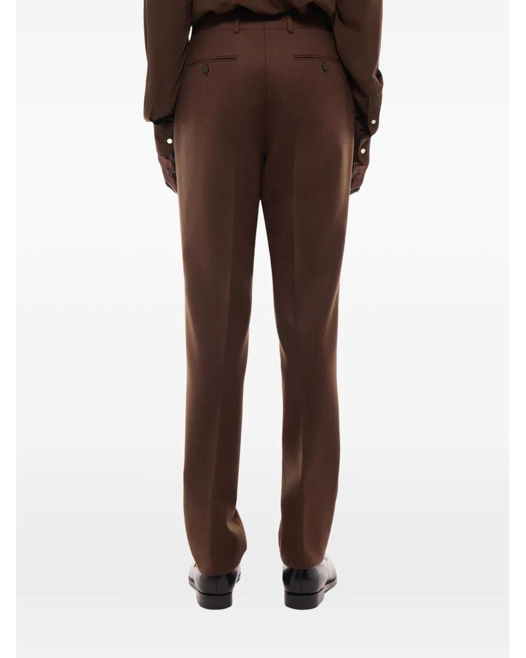 Fursac Brown Virgin-Wool Trousers for men