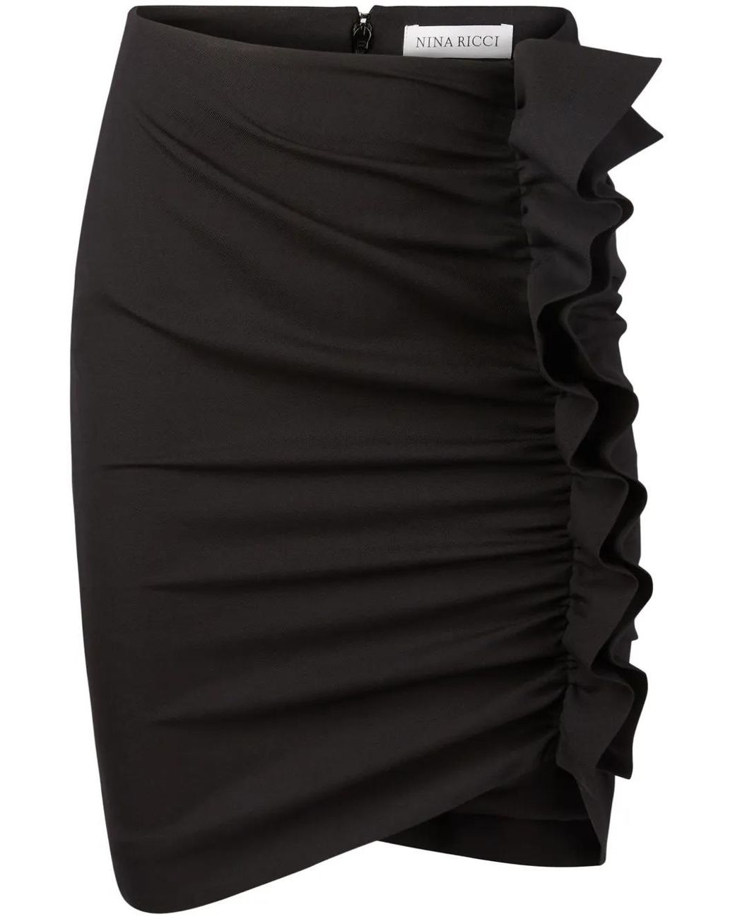 Nina Ricci Black Draped Ruffle Skirt