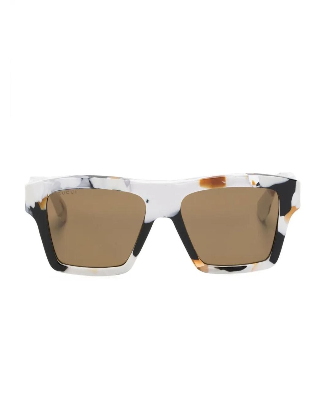 Gucci White Wayfarer-Frame Sunglasses