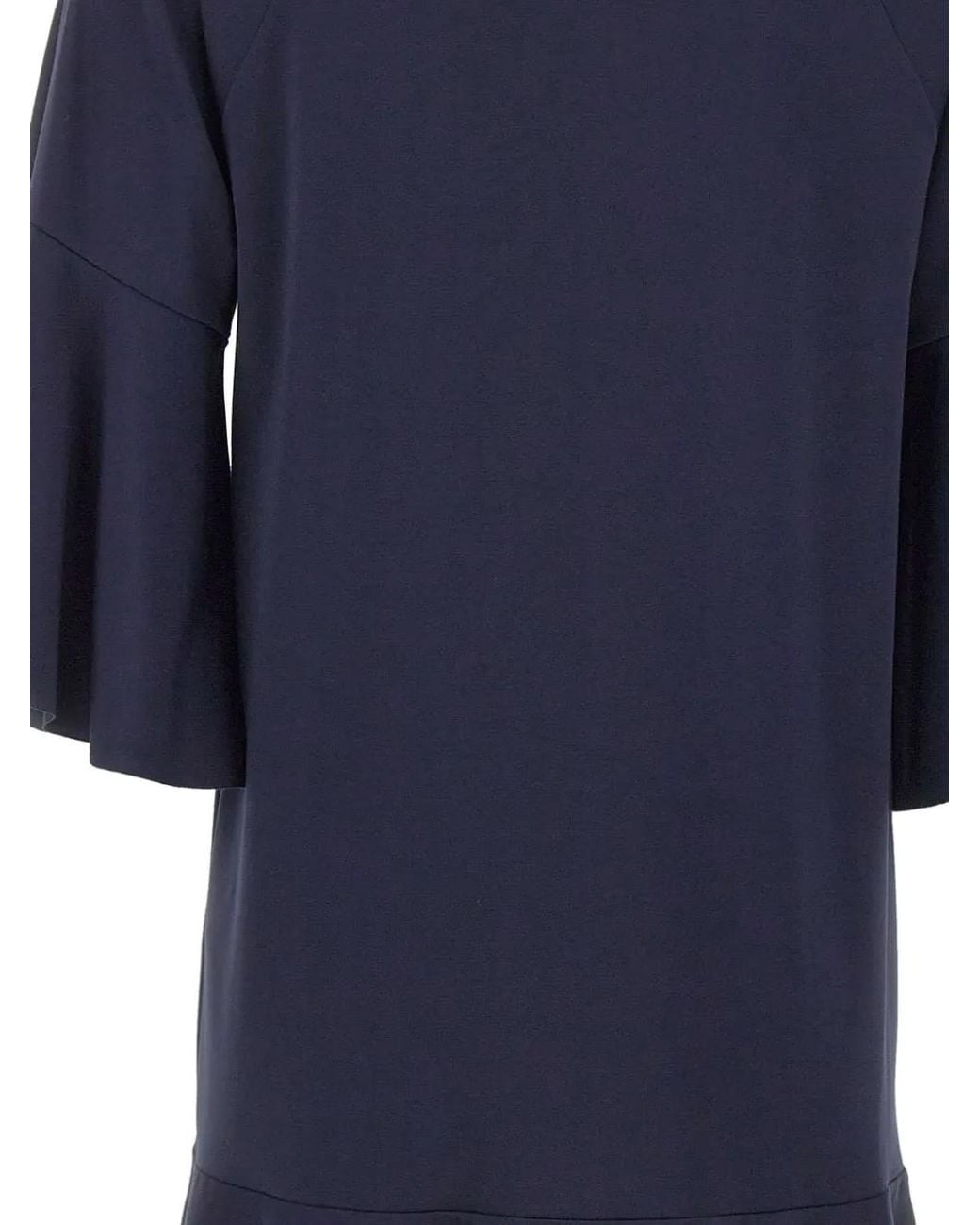 Kaos Blue Raglan-Sleeves Ruffle Dress