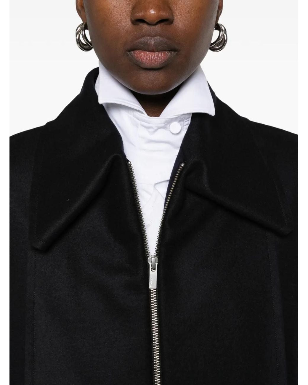 Issey Miyake Black Shell Zip-Up Oversized Jacket