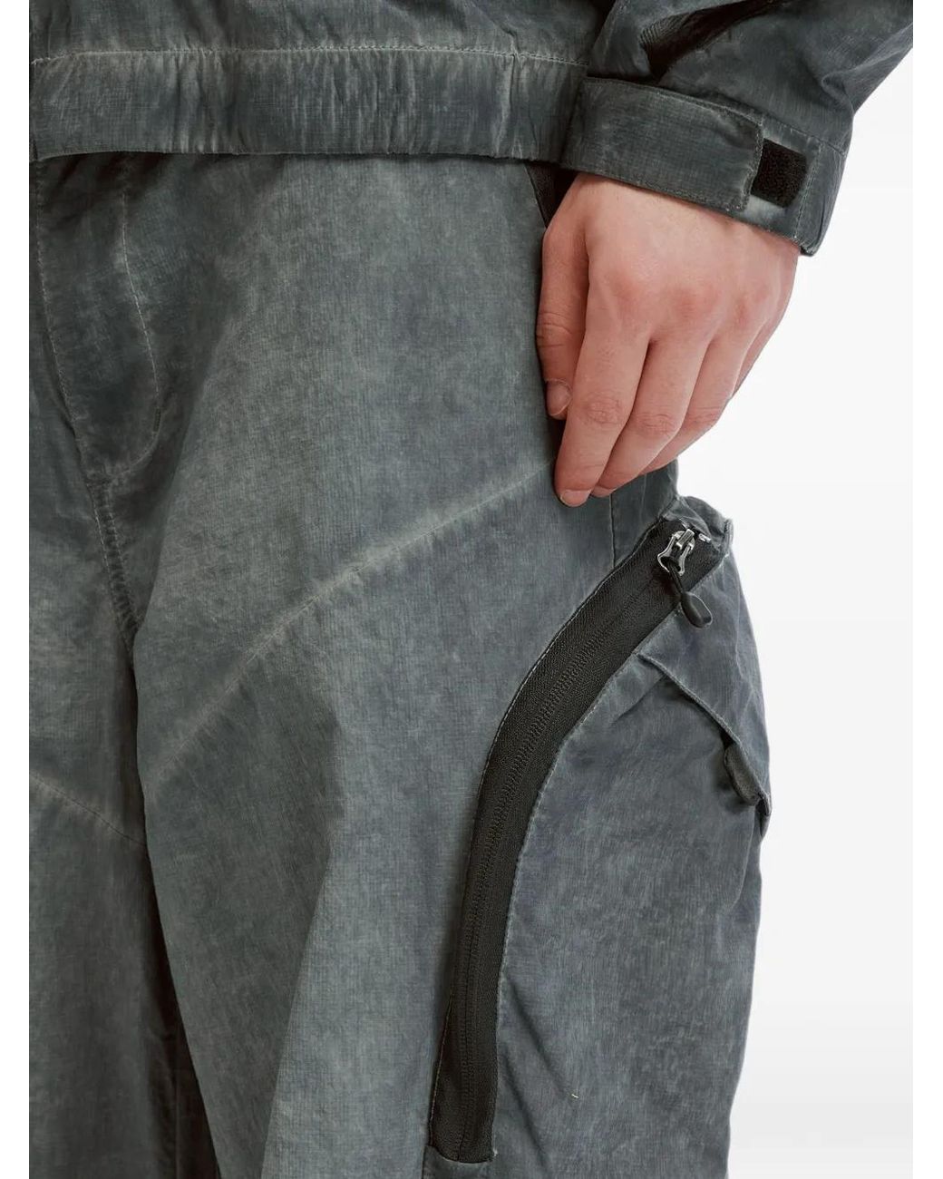 FIVE CM Gray Panelled Cargo Pants for men