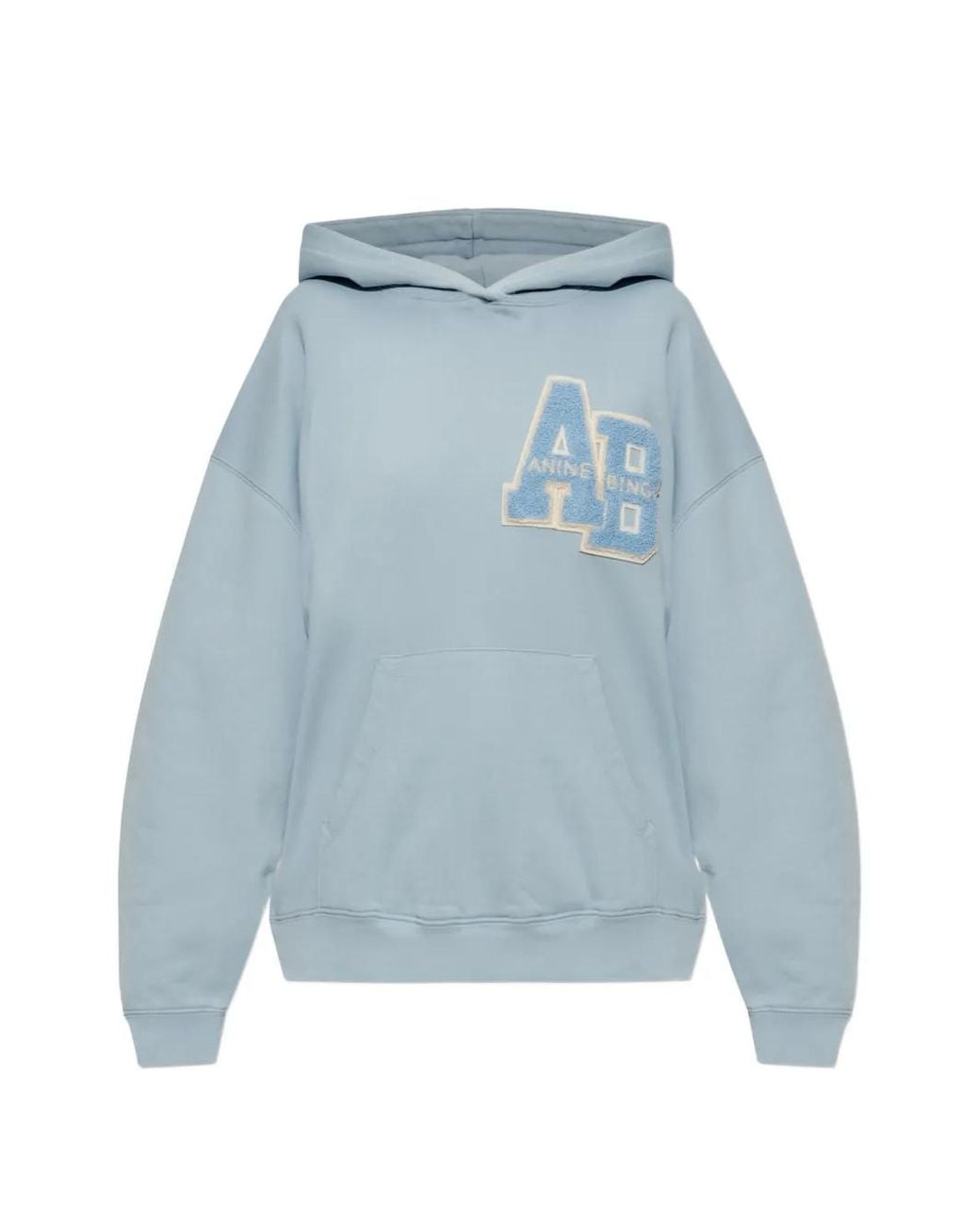 Anine Bing Blue Hoodie Harvey À Patch Logo