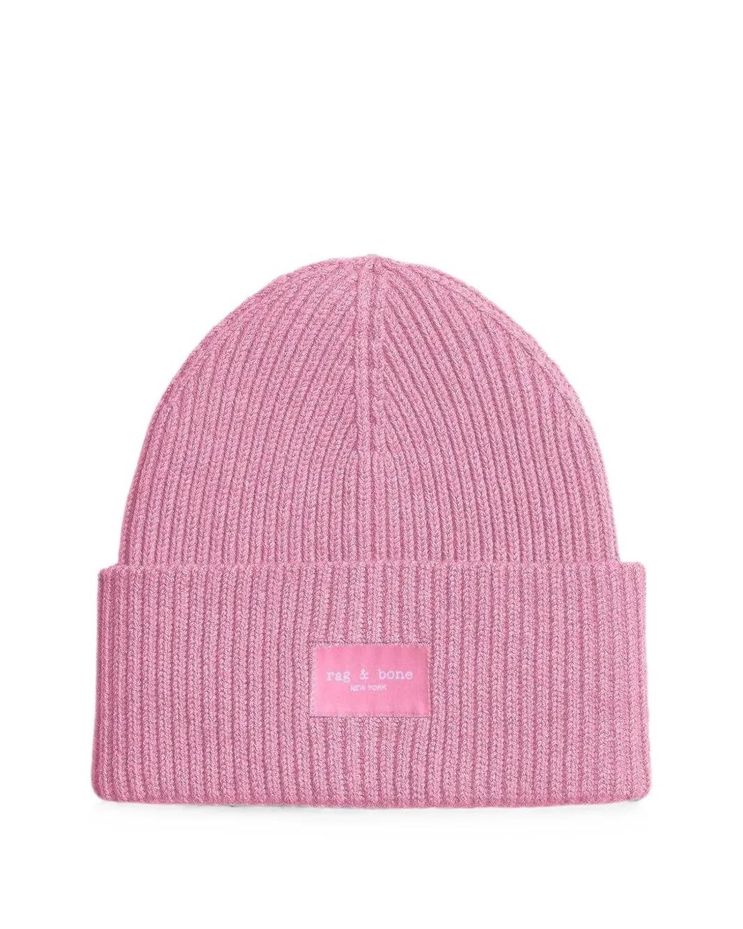 Rag & Bone Pink Blake Ribbed Beanie Hat
