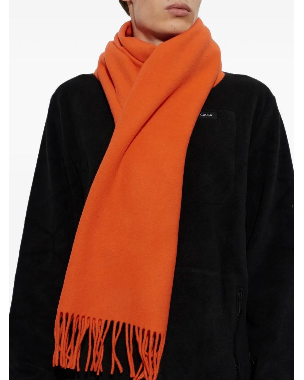 Sciarpa Con Logo E Frange di Canada Goose in Orange