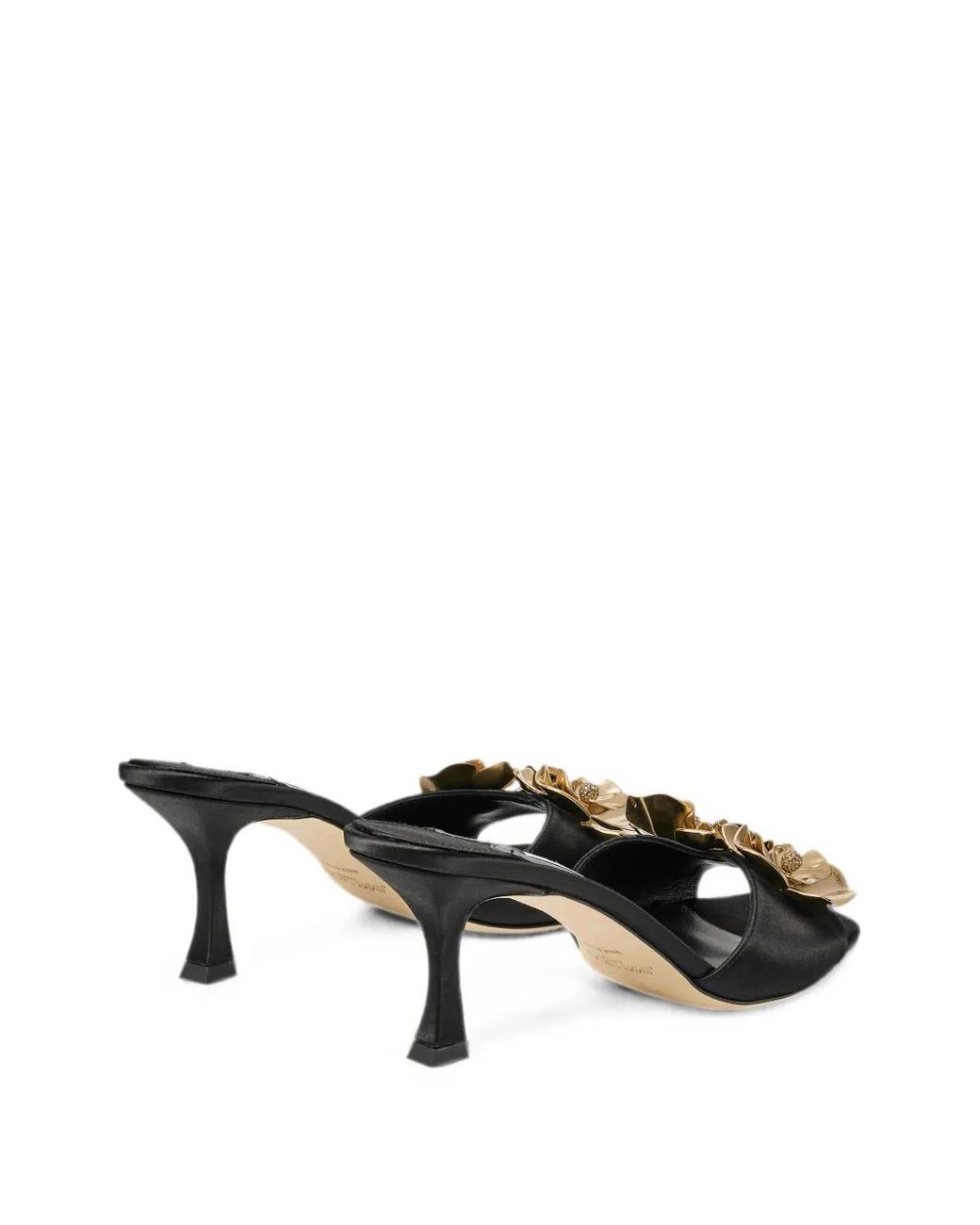 Jimmy Choo Black Sandales Skye 70 À Fleurs