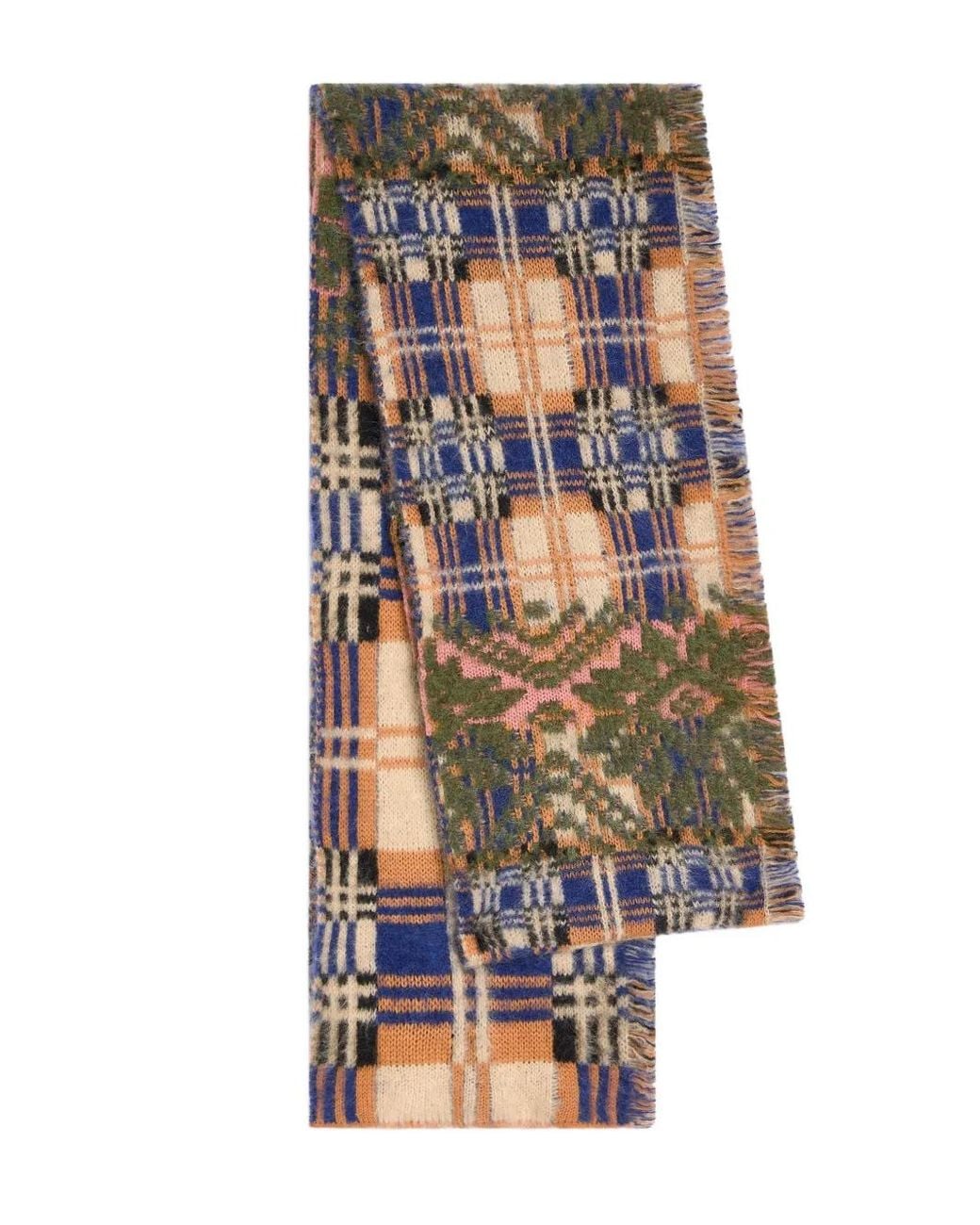 Dries Van Noten White Patchwork Wool Scarf