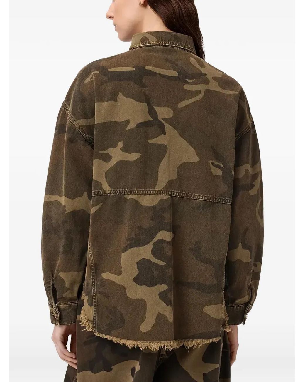AllSaints Brown Veste Oversize Hettie À Imprimé Camouflage