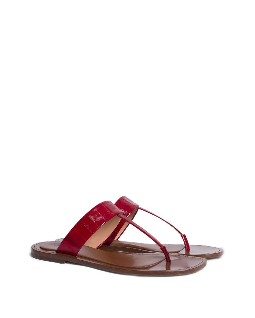 Alberta Ferretti Red Toe-Strap Sandals